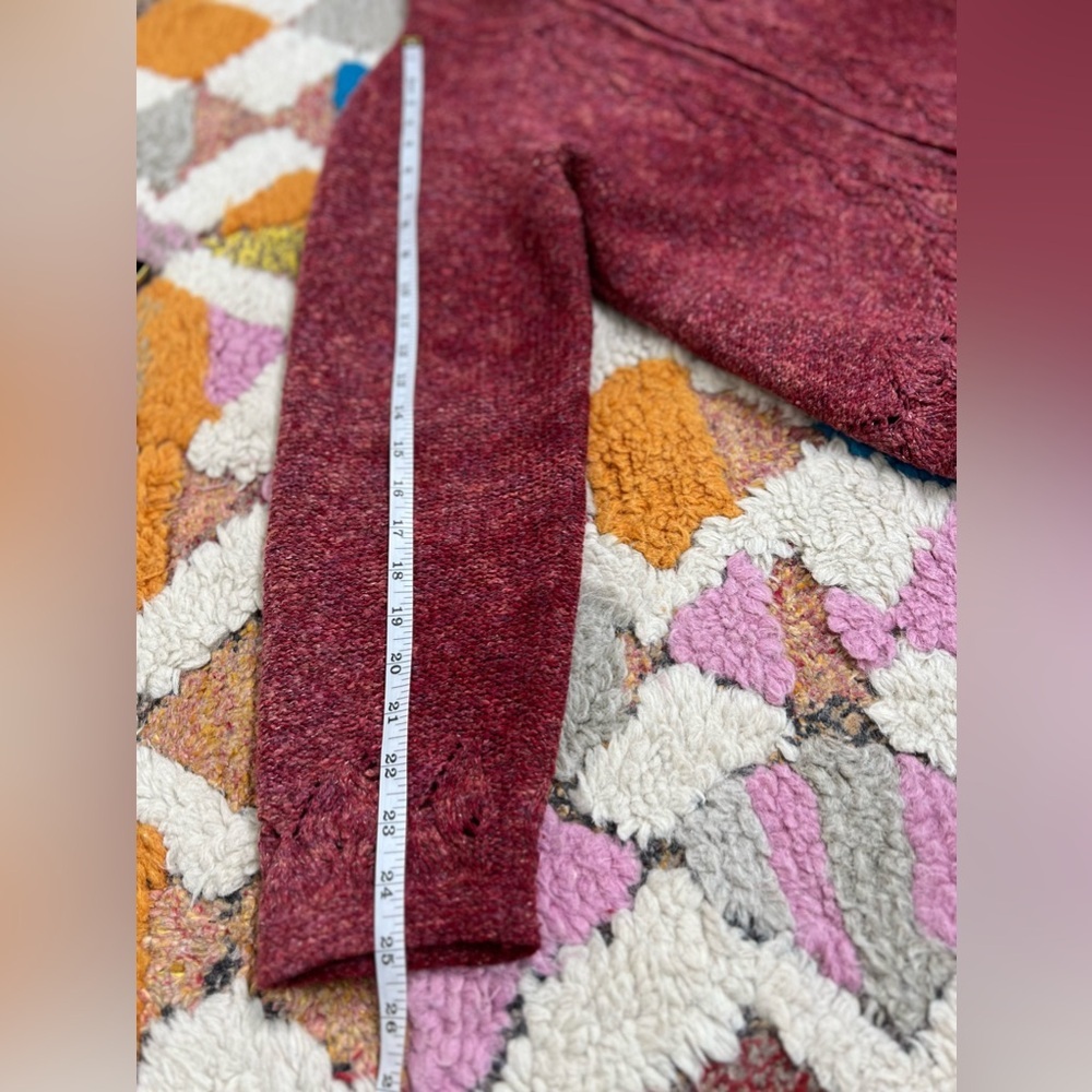 COLUMBIA Wool Cotton Blend Knit Outdoor Zip up Maroon Pink Sweater Size Small - Picture 13 of 15